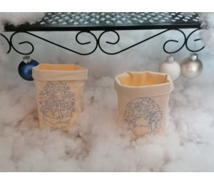 Stickserie ITH - Schneemann Redwork Lichtbeutel